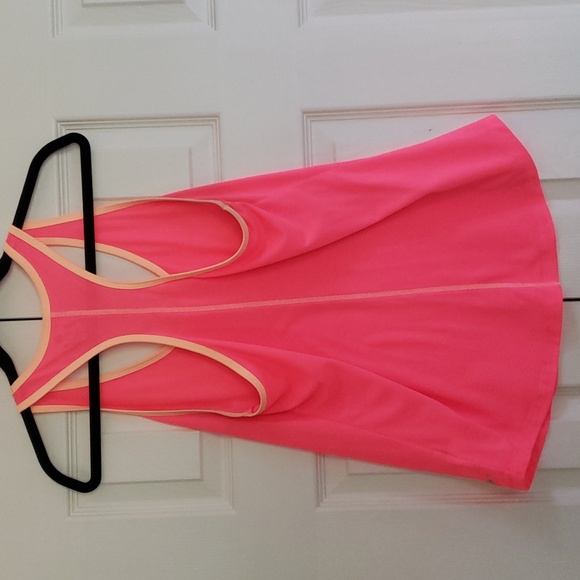 Women's Melon w/Apricot Trim Racerback Tank Top - Picture 2 of 5